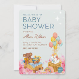 Watercolor Babydusche Einladung