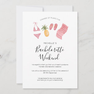Watercolor Bachelorette Wochenende Änderung der Pl Einladung