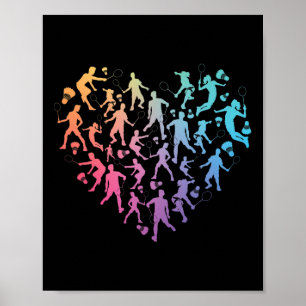 Watercolor Badminton Player Team Shuttle Liebhaber Poster