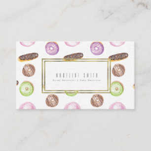 Watercolor-Baker-Donut-Cake-Dekorateur Visitenkarte