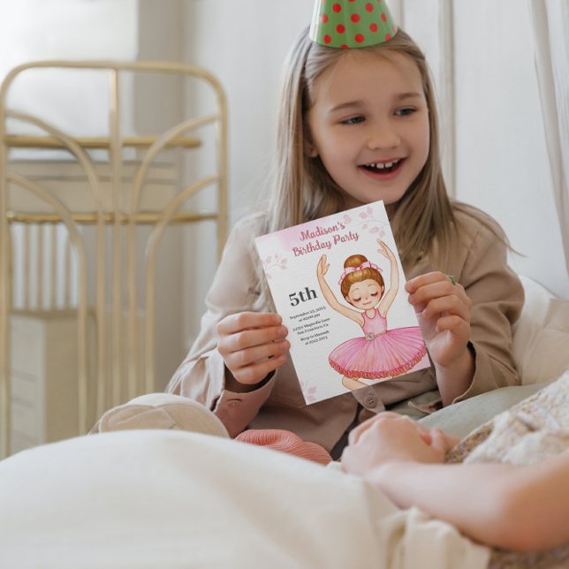Watercolor Ballerina Birthday Einladung (Von Creator hochgeladen)