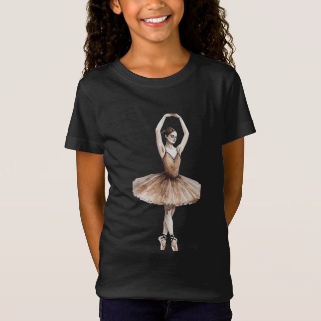 Watercolor Ballerina En T-Shirt (Vorderseite)