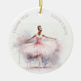 Watercolor Ballerina Keramik Ornament