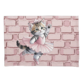 Watercolor Ballerina Kitten Girl Birthday Party Kissenbezug