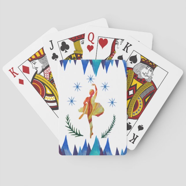 Watercolor Ballerina Spielkarten (Rückseite)
