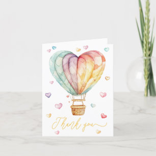 Watercolor Balloon Babydusche Danke Karte