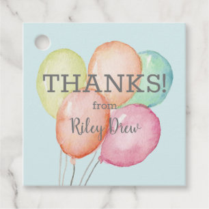 Watercolor Balloon Bunch Vielen Dank Geschenkanhänger