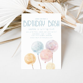 Watercolor Balloon Thema Geburtstagsparty Einladun Einladung