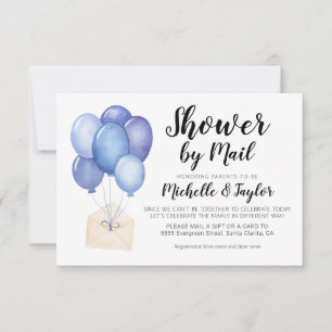Watercolor Balloon Virtual Baby Showkarte Mitteilungskarte