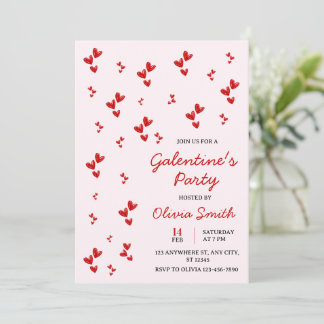 WATERCOLOR BALLOONS GALENTINES DAY PARTY INVITAT EINLADUNG