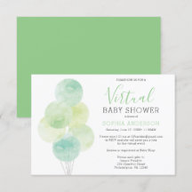 Watercolor Balloons Virtual Baby Dusche Einladung