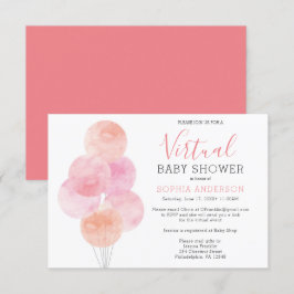 Watercolor Balloons Virtual Baby Dusche Einladung