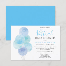Watercolor Balloons Virtual Baby Dusche Einladung