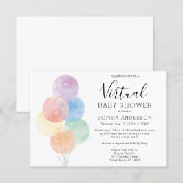 Watercolor Balloons Virtual Baby Dusche Einladung