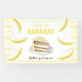 Watercolor Banana Cake Geburtstagsparty Banner