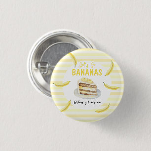 Watercolor Banana Cake Geburtstagsparty Button