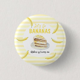Watercolor Banana Cake Geburtstagsparty Button