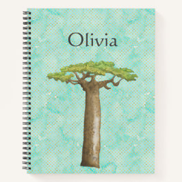 Watercolor Baobab Tree Graph Notebook Notizbuch