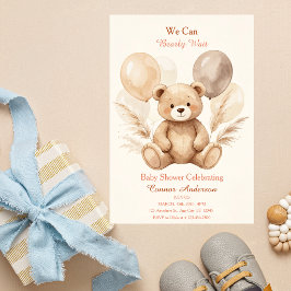 Watercolor-Bär- Baby-Shower-Einladung Einladung