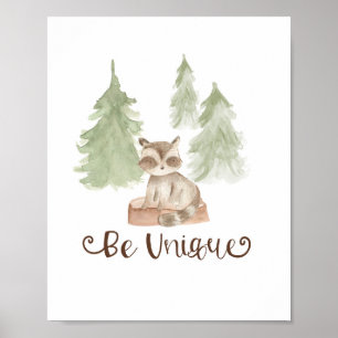 Watercolor-Bär-Waldtiere-Freunde Einzigartige Kind Poster