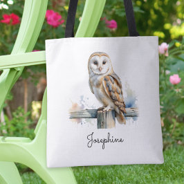 Watercolor Barn Owl Personalized Reusable