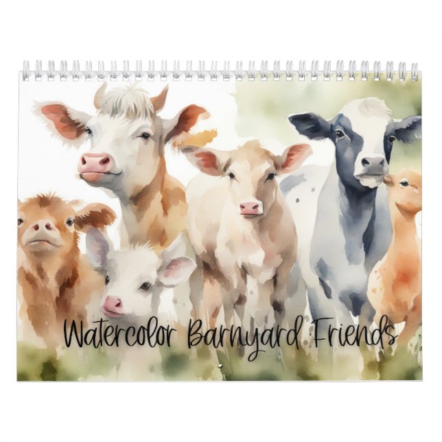 Watercolor Barnyard Friends Kalender (Titelbild)