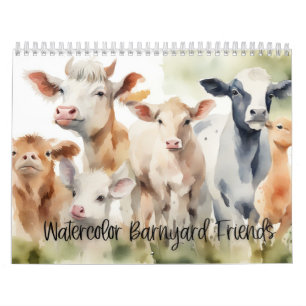 Watercolor Barnyard Friends Kalender