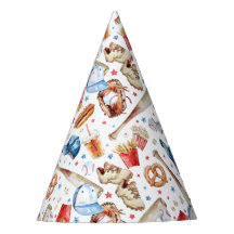 Watercolor Baseball Birthday Party Hat