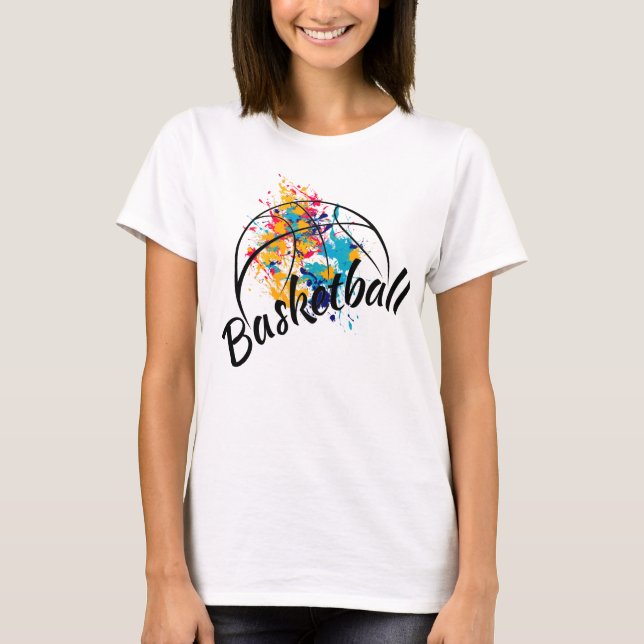 Watercolor Basketball Womens T-Shirt (Vorderseite)