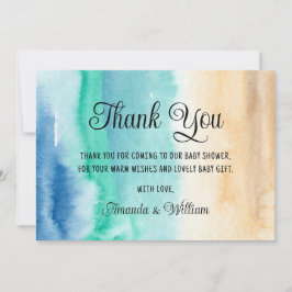 Watercolor Beach Baby Dusche Vielen Dank Dankeskarte