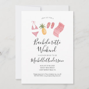 Watercolor Beach Bachelorette Wochenende Einladung
