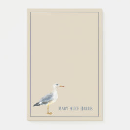 Watercolor Beach Seagull Personalized Post-it Klebezettel