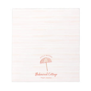 Watercolor Beach Umbrett Tropical Notizblock