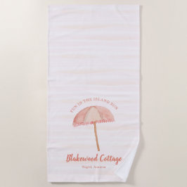 Watercolor Beach Umbrett Tropical Strandtuch