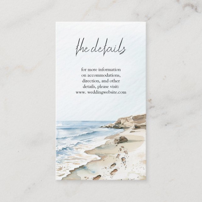 Watercolor Beach Wedding  Begleitkarte (Vorderseite)