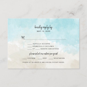 Watercolor Beach Wedding RSVP-Karte Einladung