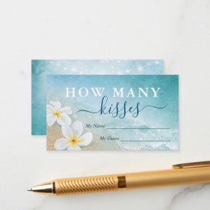 Watercolor Beach Wie viele Kisses Bridal Spiel Begleitkarte