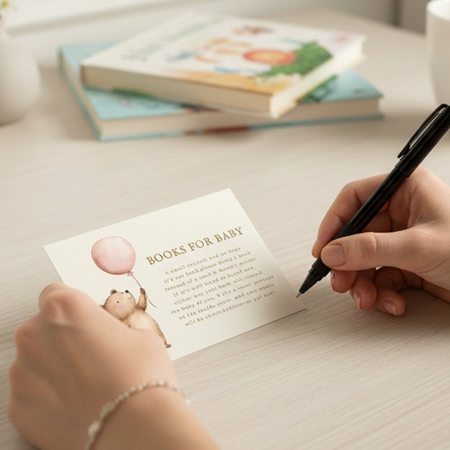 Watercolor Bear Books for Baby Request Card Begleitkarte (Von Creator hochgeladen)