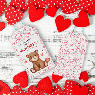 Watercolor Bear Valentine's Day Geschenkanhänger