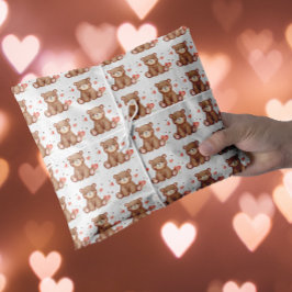 Watercolor Bear Valentine's Day Seidenpapier