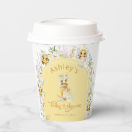 Watercolor Bee Baby Shower Paper Cup Pappbecher