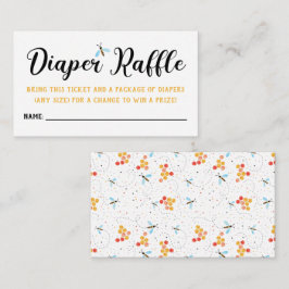 Watercolor Bee's Diaper Raffle Tickets Begleitkarte
