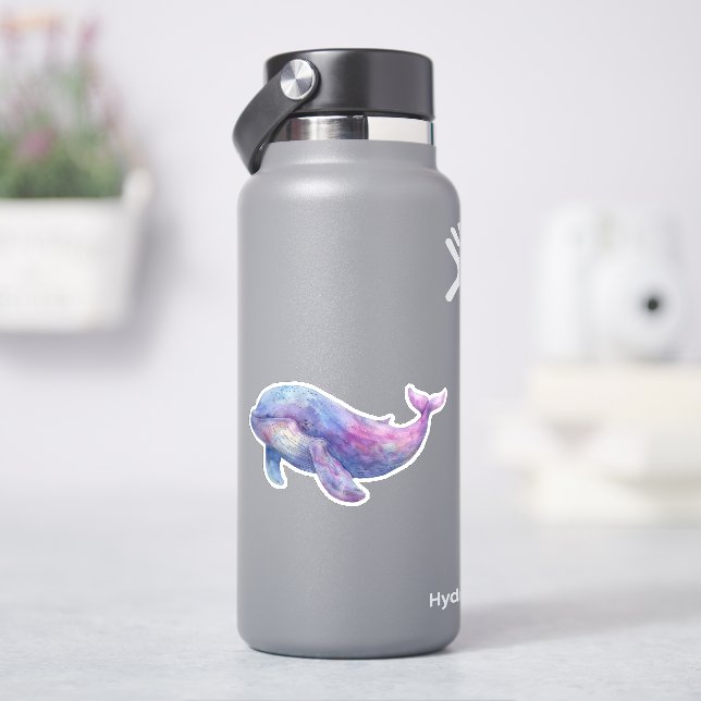 Watercolor Beluga Whale Aufkleber (HydroFlask)