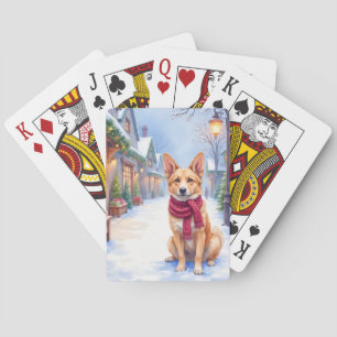 Watercolor Berger Picard Dorfplatz Weihnachten  Spielkarten