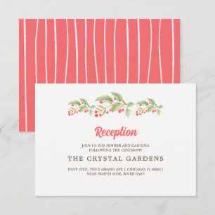 Watercolor Berry Branches Wedding Reception Card Einladung