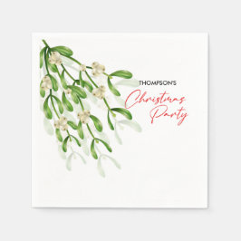 Watercolor Berry Branches Weihnachtsfest Party Serviette