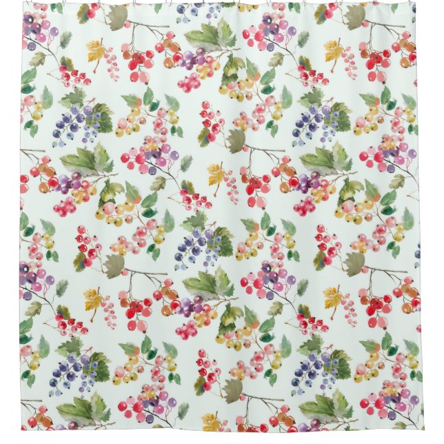 Watercolor Berry Duschvorhang (Vorderseite)