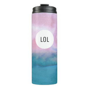 Watercolor bewegt rosa aquamarines Muster Thermosbecher