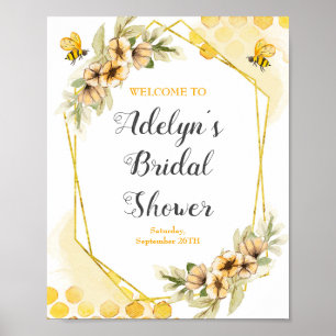 Watercolor-Biene-Bridal-Shower-Willkommensschild-P Poster