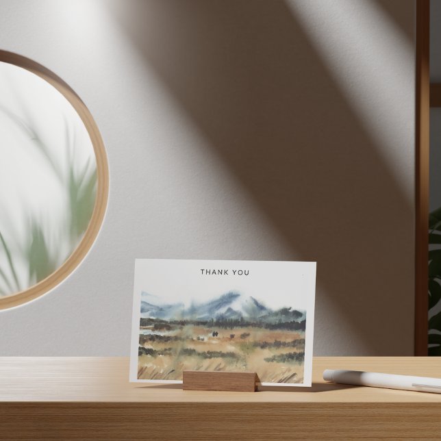 Watercolor Big Sky Country Beileid Vielen Dank Mitteilungskarte (Von Creator hochgeladen)